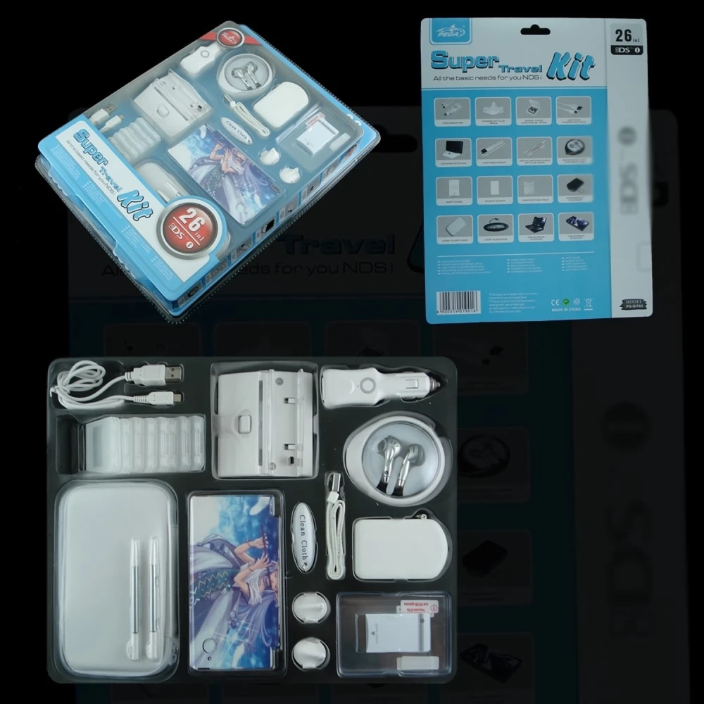 Pack accessoires Nintendo DSi 26 en 1 Travel Kit pour voyage et protection