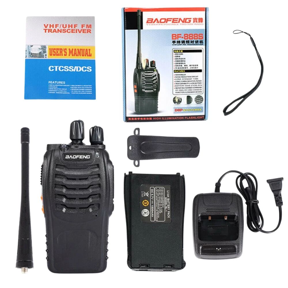 Pack de 2 talkies Baofeng BF-888S UHF 5W avec oreillette