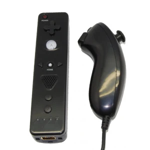 Mlink Pack manette Wii Remote avec Motion Plus intégré et Nunchuck compatible noir