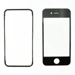 Écran en verre noir iPhone 4S avec cadre adhésif pour réparation