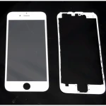 Écran en verre iPhone 6 blanc avec cadre adhésif pour réparation