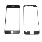 Écran en verre iPhone 6 noir avec cadre adhésif pour réparation