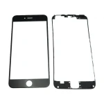 Écran en verre iPhone 6 Plus noir + cadre adhésif pour réparation