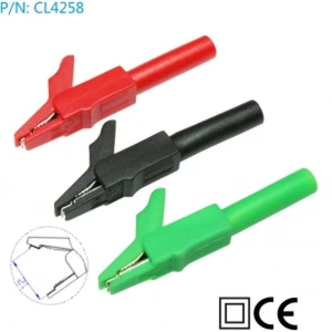 satkit Pinces crocodile avec connexion banane 4mm pack 2 unités rouge-noir Amass
