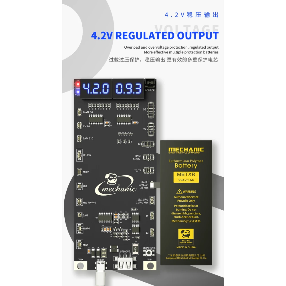 Plaque d’activation de batterie Mechanic BA27 pour iPhone et Android