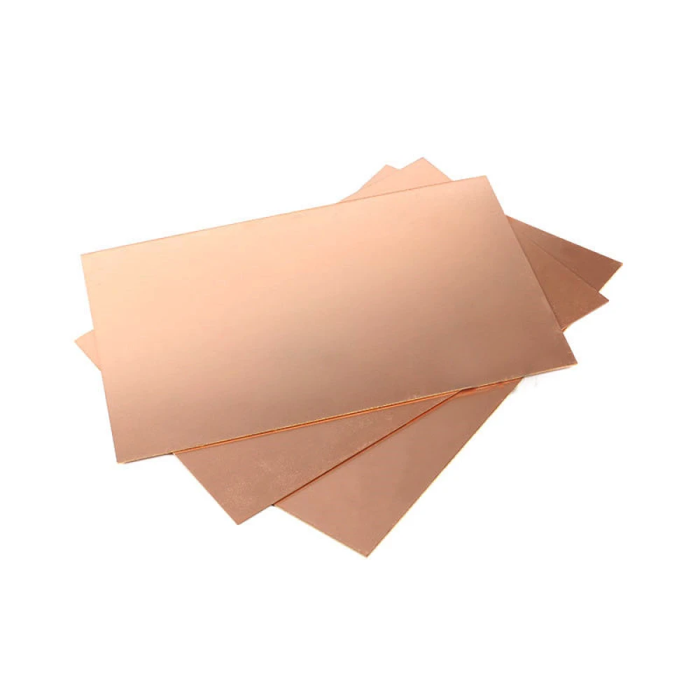 Vista frontal de placa PCB fibra de vidrio cobre 10x15cm satkit
