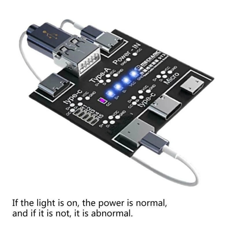 Testeur de câbles USB Mechanic DT3 pour iPhone, Micro USB et Type C