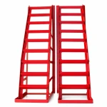Rampes en Acier pour Voiture 2 Tonnes (4 400 lbs) — Set de 2 Rampes de Service Portables pour Vidange et Entretien, Rouges TSX TOOL
