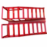 Rampes en Acier pour Voiture 2 Tonnes (4 400 lbs) — Set de 2 Rampes de Service Portables pour Vidange et Entretien, Rouges TSX TOOL