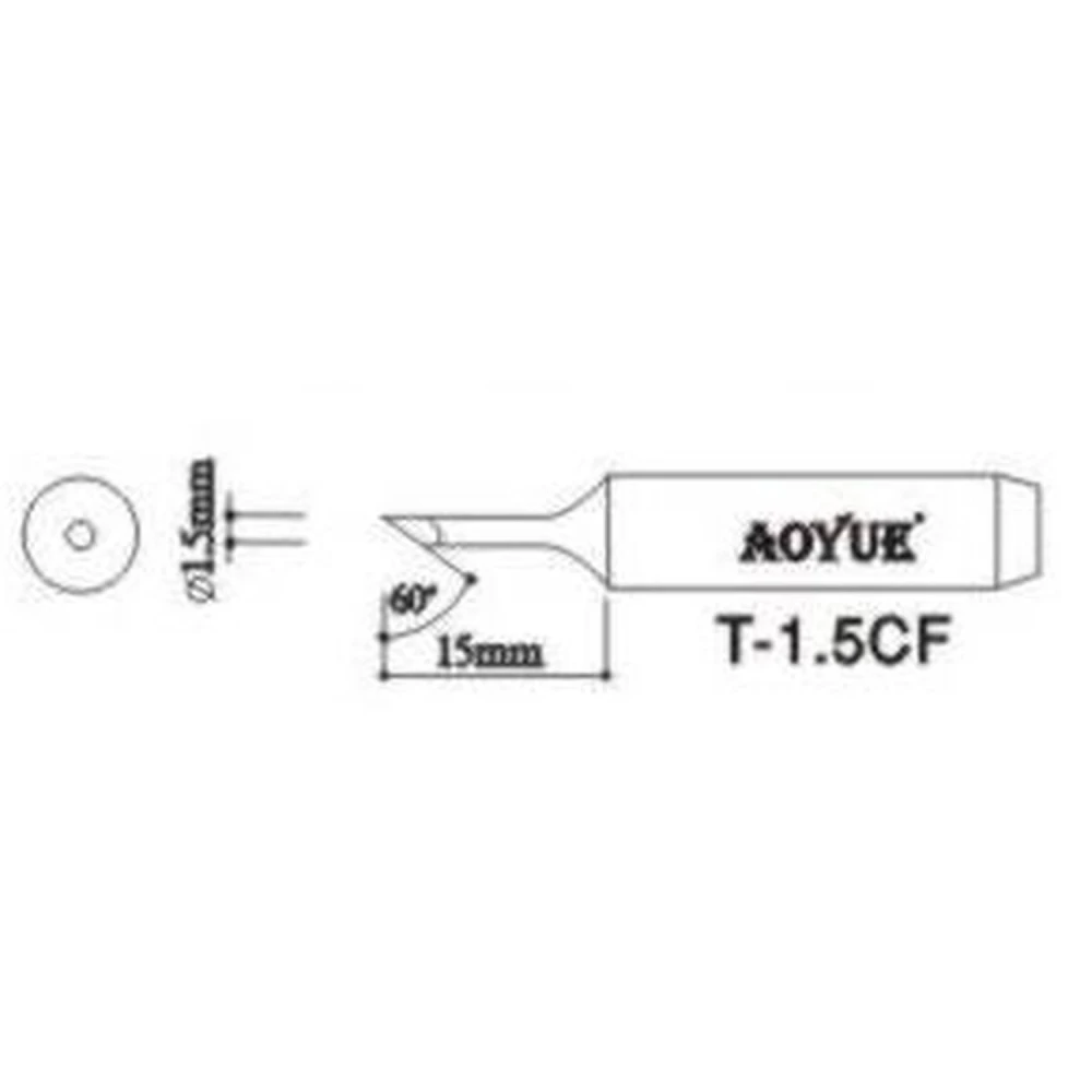 Pointe de fer à souder Aoyue T1,5CF pour stations de soudage professionnelles