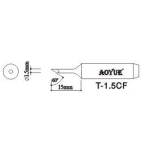 Pointe de fer à souder Aoyue T1,5CF pour stations de soudage professionnelles