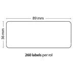 Rouleau de 260 étiquettes adhésives compatibles Dymo 99012 89x36mm