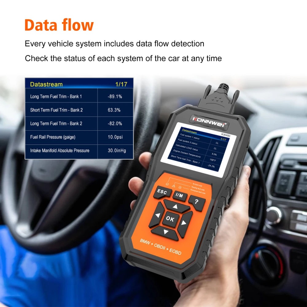 Scanner diagnostic BMW Konnwei KW480 - Outil OBD2 pour BMW