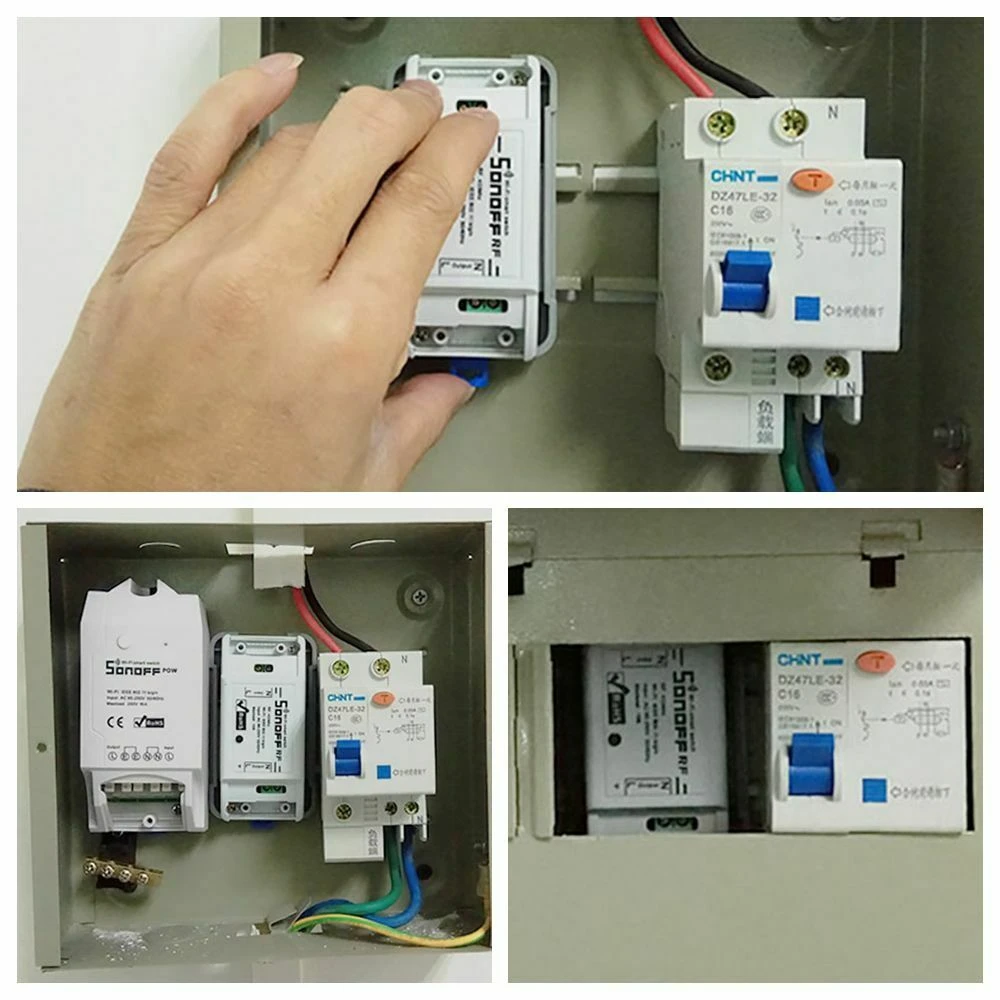 Vista superior de la caja impermeable Sonoff IP66 para Sonoff Basic