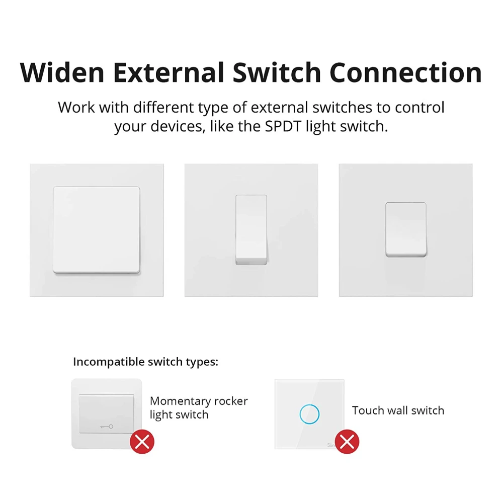 SONOFF ZBMINI Interrupteur intelligent ZigBee mini pour éclairage 2 voies