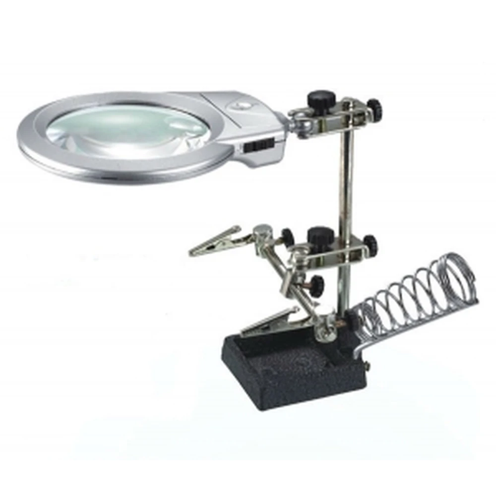 Support loupe mains libres pour électronique avec LED