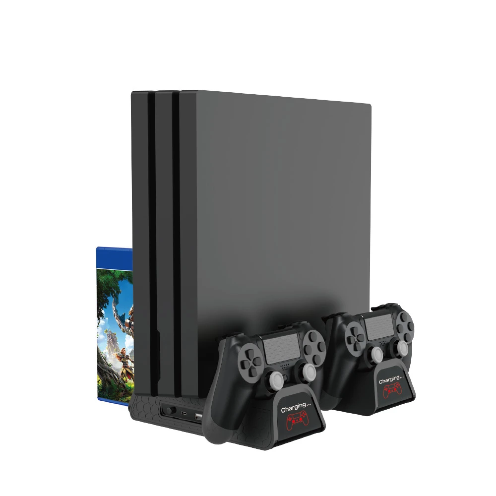 Support de refroidissement multifonction pour PS4, Slim et Pro compatible avec manettes