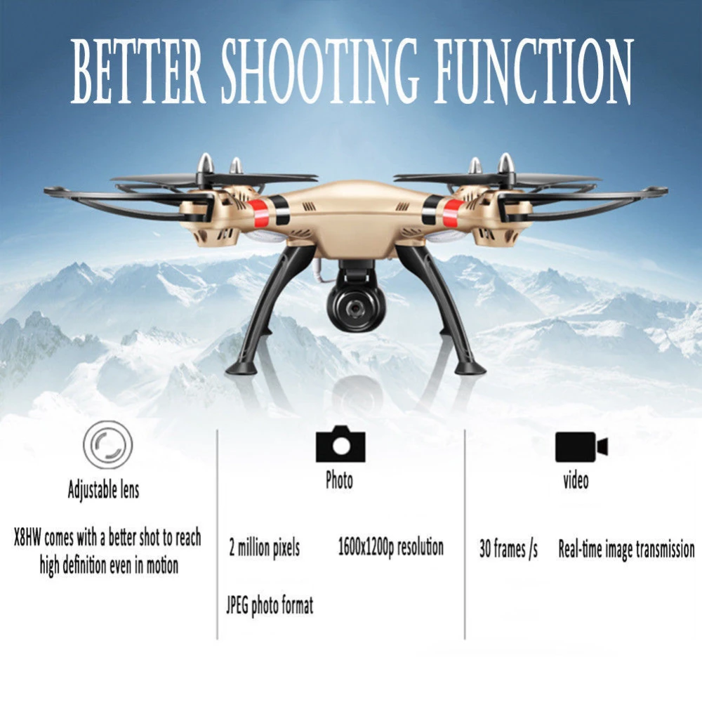 Drone quadricoptère FPV Syma X8hw avec caméra WiFi HD en temps réel