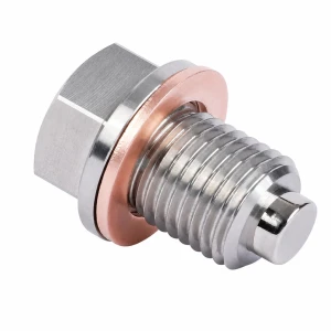 Bouchon de Vidange d'Huile Magnétique Acier Inoxydable M12 x 1,5 avec Joint - Carter Voiture Moto