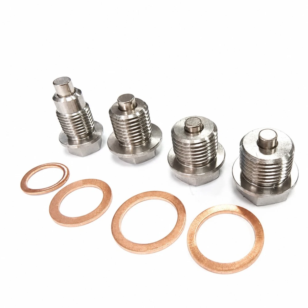 Bouchon de Vidange d'Huile Magnétique Inox M14 x 1,5 avec Joint - Carter Voiture Moto