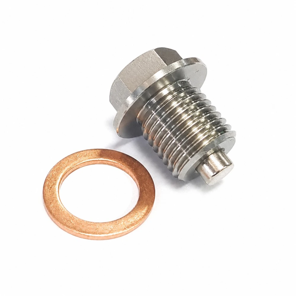 Bouchon de Vidange d'Huile Magnétique Inox M18 x 1,5 avec Joint - Carter Voiture Moto