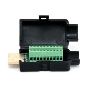 Connecteur HDMI mâle sans soudure 19P avec kit noir