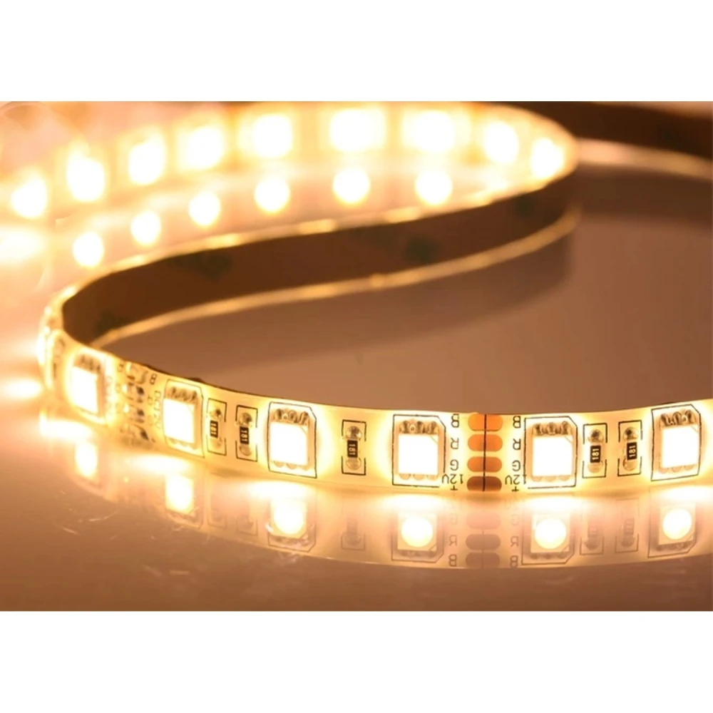 Ruban LED 12V blanc chaud 5 mètres SMD5050 60LED/m 14W pour intérieur et extérieur