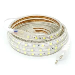 Ruban LED 220V SMD5050 avec 60 LED/m Blanc chaud 3000K sur mesure