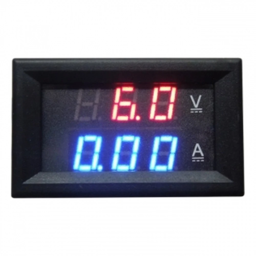 Voltmètre et ampèremètre numérique encastrable rouge 4.5-100V et 0-10 ampères