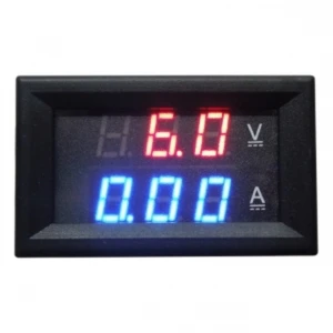 Satlink Voltmètre et ampèremètre numérique encastrable rouge 4.5-100V et 0-10 ampères