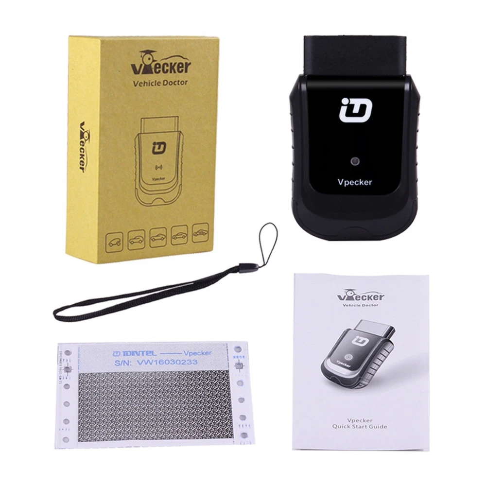 Herramienta de diagnóstico Vpecker Easydiag Wifi OBD2 mostrando interfaz en pantalla