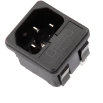 Prise d’alimentation AC-02 Schuko avec porte-fusible et 3 cosses mâles